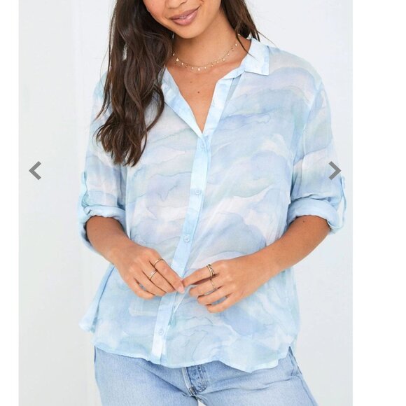 Revolve's Bella Dahl cloud button down blouse - Picture 1 of 6